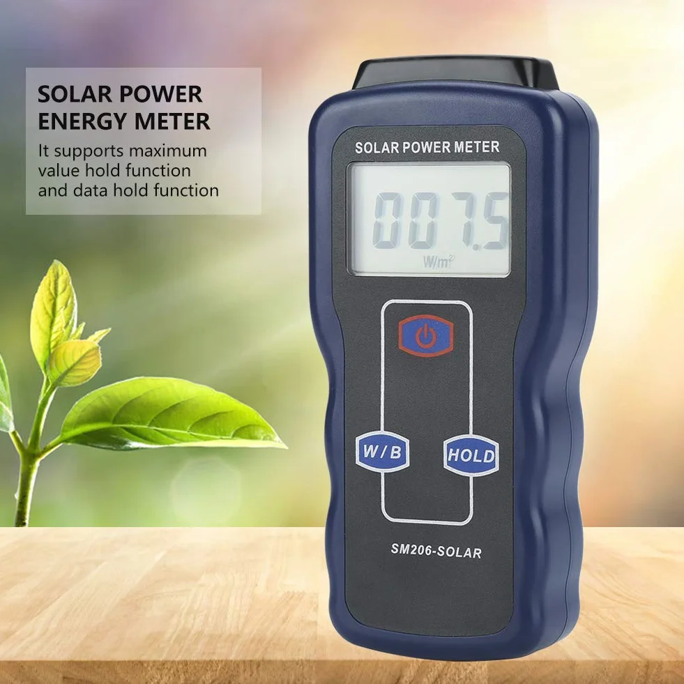 SM206 Solarenergie-Messgerät Solarenergie Tester Solarbestrahlungsmessgerät Strahlungsmesser Messgerät Prüfwerkzeug