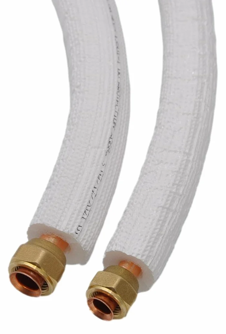 Kupferrohr Isoliert für Split-Klimaanlagen 1/4" + 3/8" Kältemittelleitung R32 R410A R407C 1m