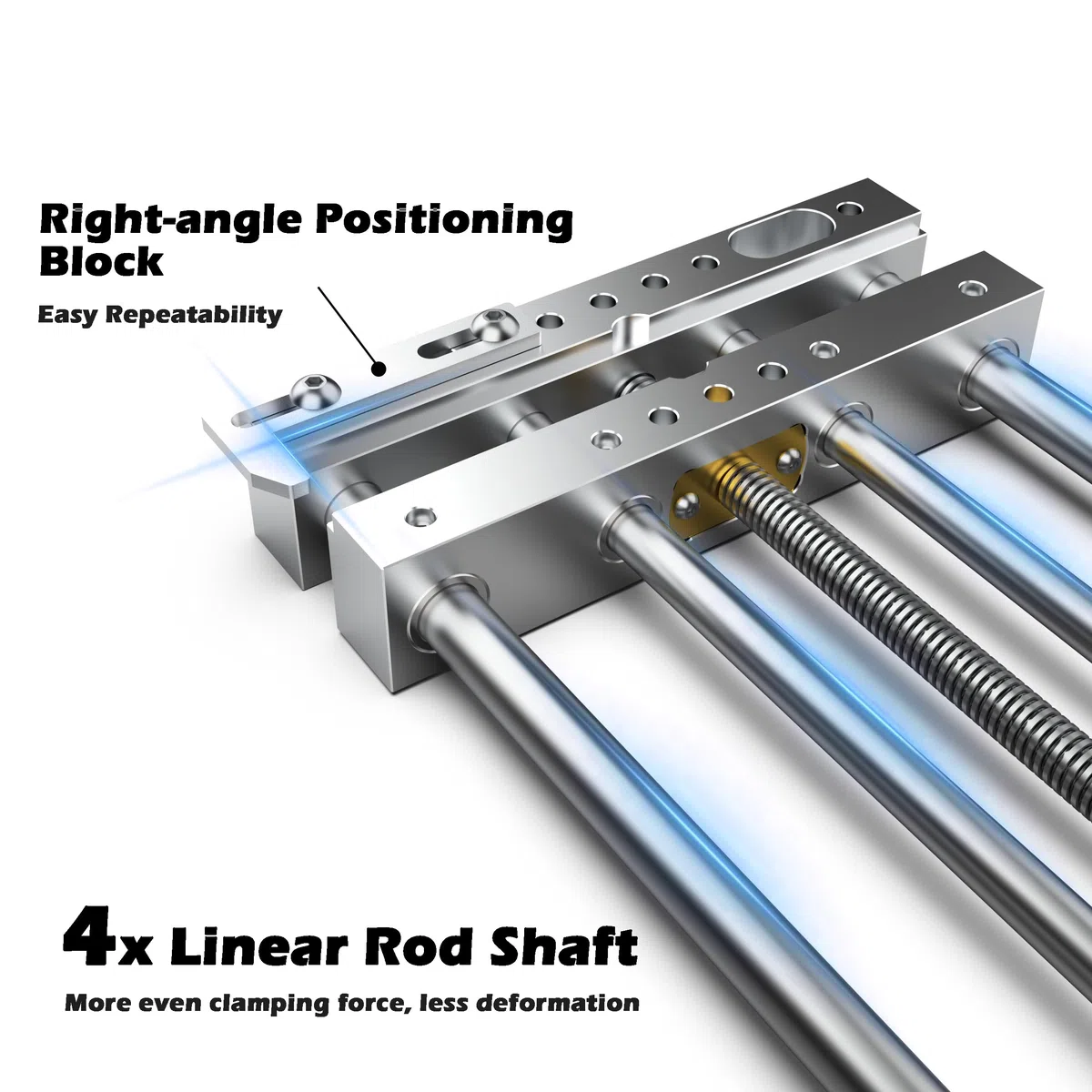 CNC Router High-Precision Aluminum Vise Bench Clamp, 282mm x 150mm x 30mm