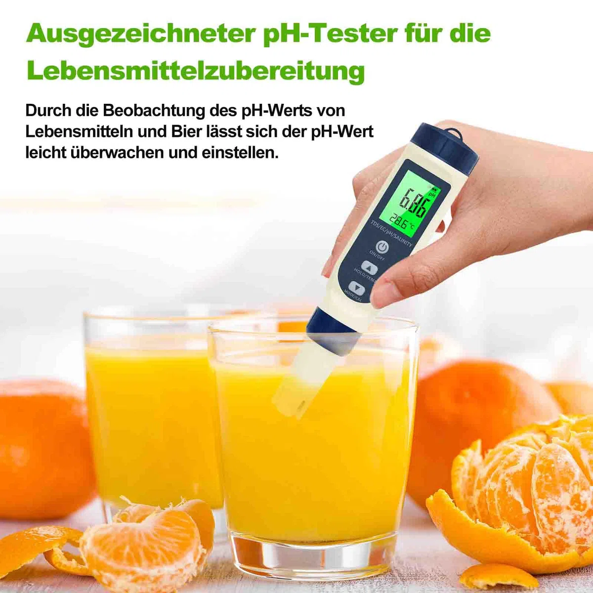 PH Messgerät Wasser 5 in 1 TDS EC Salzgehalt Thermometer LCD-Display Automatische Temperaturkompensation pH Tester Hochpräziser Wassertester