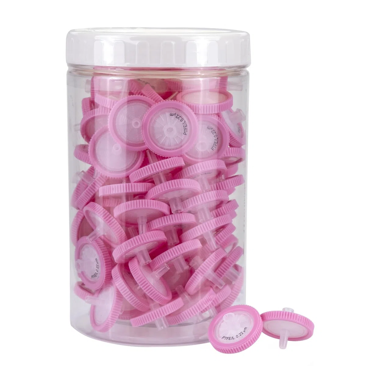100 Stücke PTFE Spritzenfilter Hydrophilic 0,22 μm Porengröße, 25 mm Membran Durchmesser, Labor-spritzenfilter für die Biomedizinische Wissenschaft