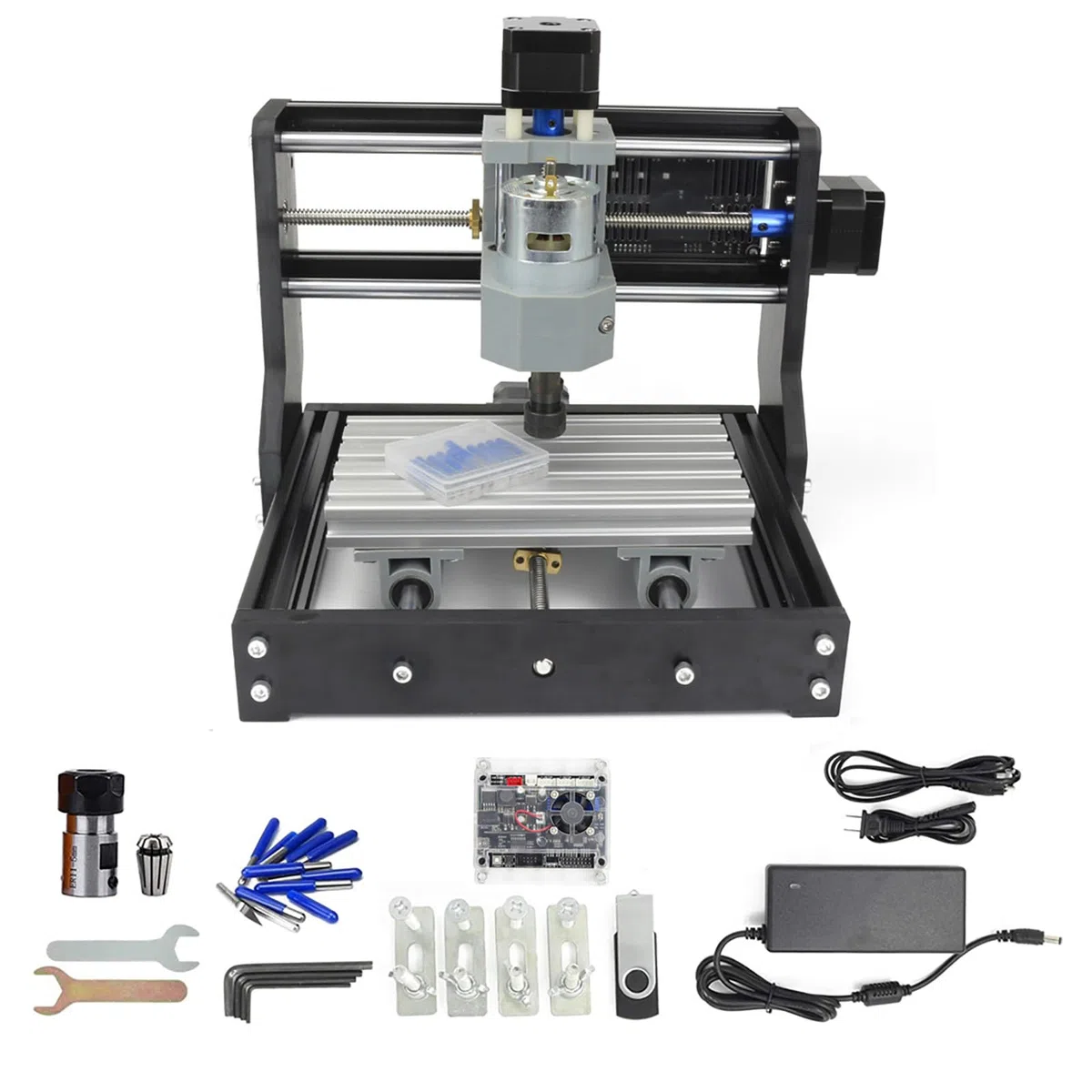 RATTMMOTOR CNC Fräsmaschine 1610 Pro Graviermaschine 3 Achsen CNC Router GRBL Streurung ER11 Engraver für Holz PVC PCB CNC Fräse DIY Gravierung