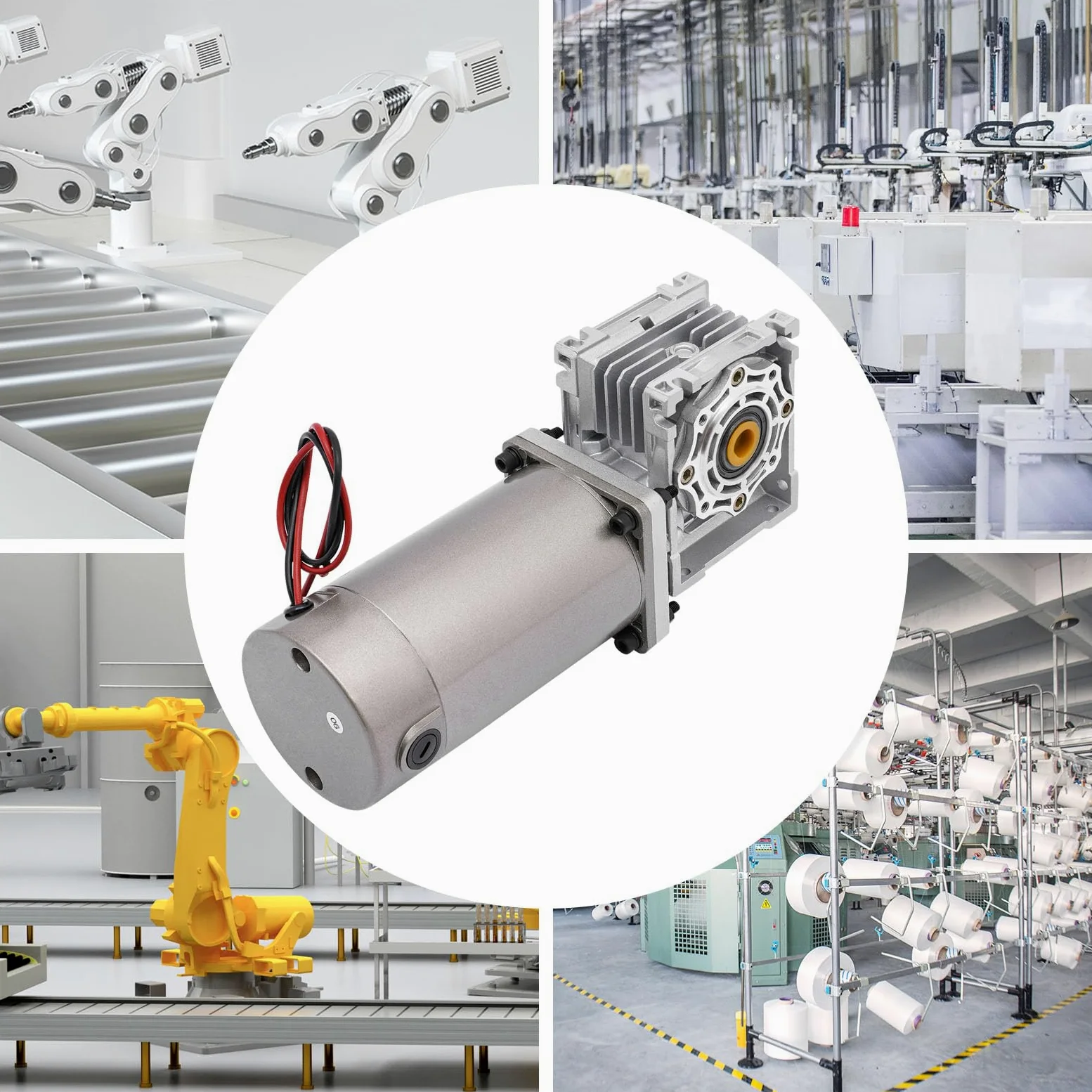 Getriebemotor 24V 300W 7,5K 1800U/min Schneckengetriebemotor IP65 Reversierbar Worm Gear Reducer Motor