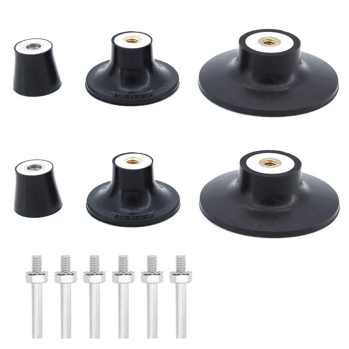 6 Pcs 1 zoll(25mm) 2 zoll(50mm) und 3 zoll(76mm) Disc-Pad-Halter mit 1/4 zoll Schaft für Runde Drehwerkzeug Schleifen Polier-Oberflächen-Conditioning Discs