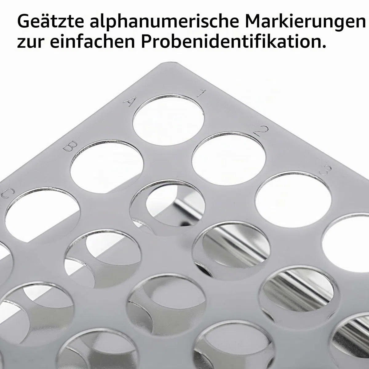 Globe Scientific Stainless Steel "Z" Shape Tube Rack, 457200, Holds 16mm and 17mm Tubes, 25-Place, Each