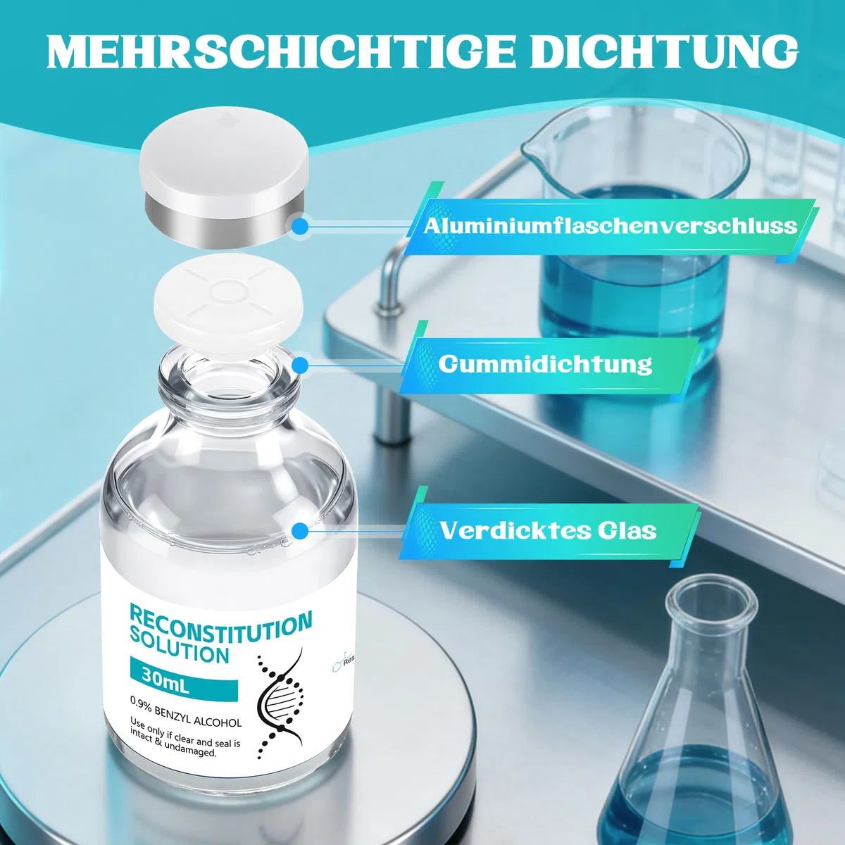 2 StückX 30 ML Verschlossene Flasche, Verschlossene Glasflasche, Einzeln Verpackt