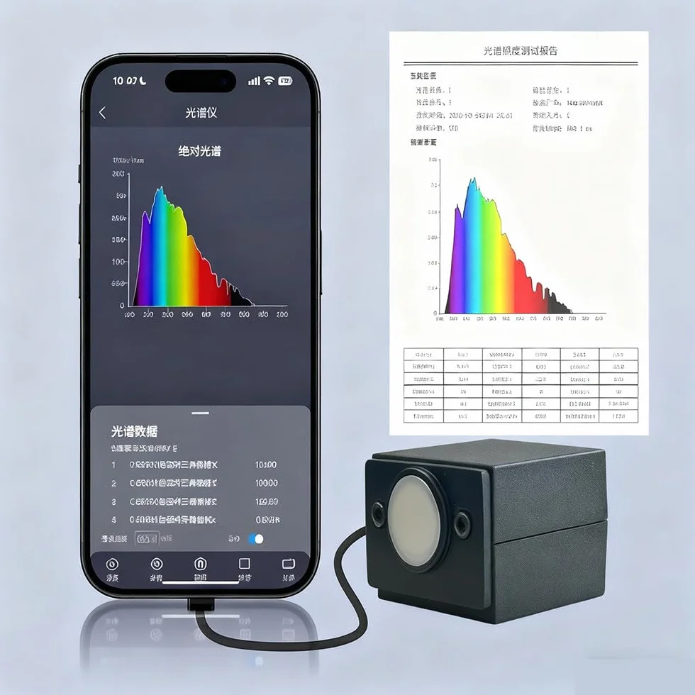 Handspektrometer Laborqualität PPFD CRI CCT Lux Spektrum-Diagramm LED-FR D Gartenbau