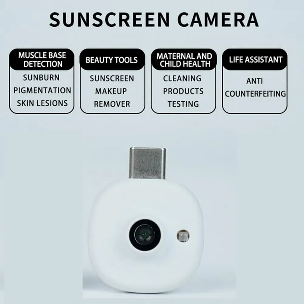 Mini-UV-Kamera zum Schutz Vor Sonnencreme für Typ-C-Handys Sichtbare Gesichts-UV-Kamera Tragbar für Sonnencreme-Tests