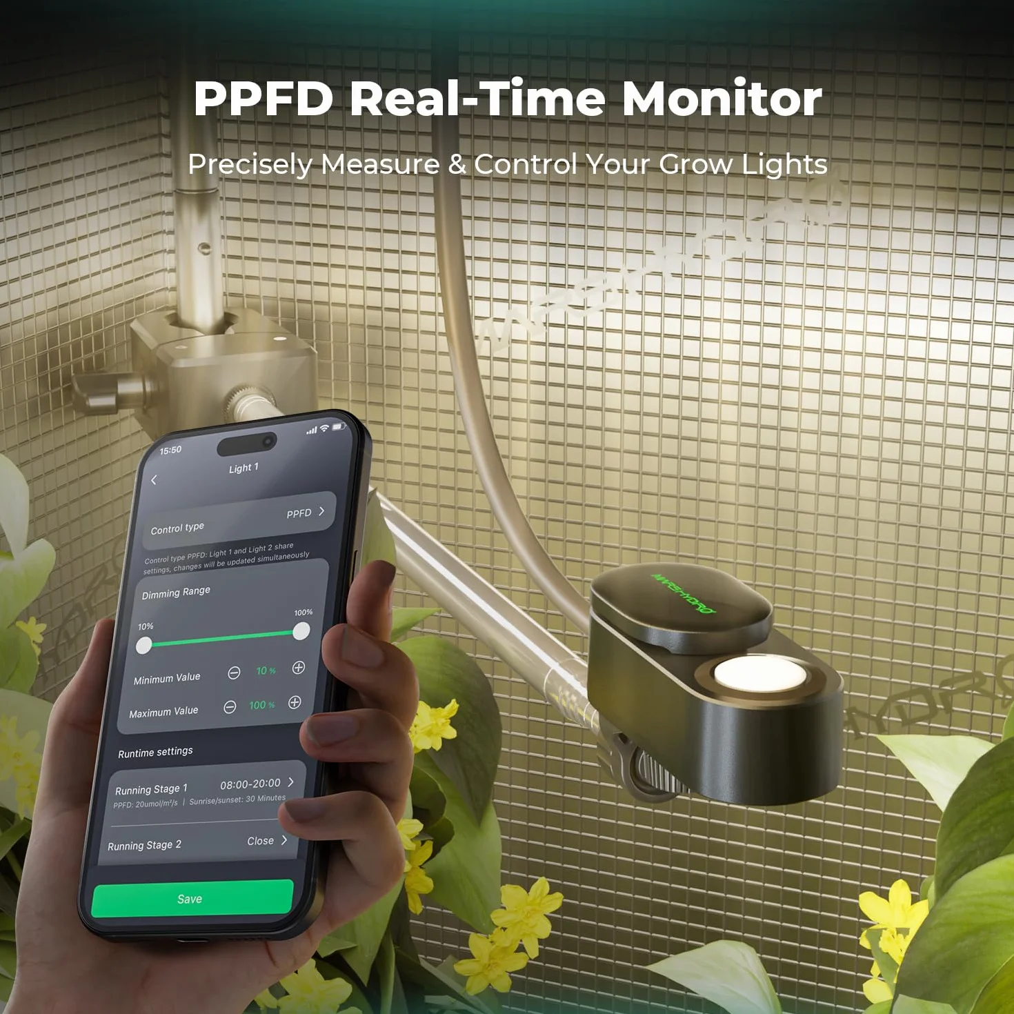 MARS HYDRO Pflanzensensor Kit PPFD CO₂ Bodensensoren iControl iHub Pro Umweltmonitoring Innenanbau