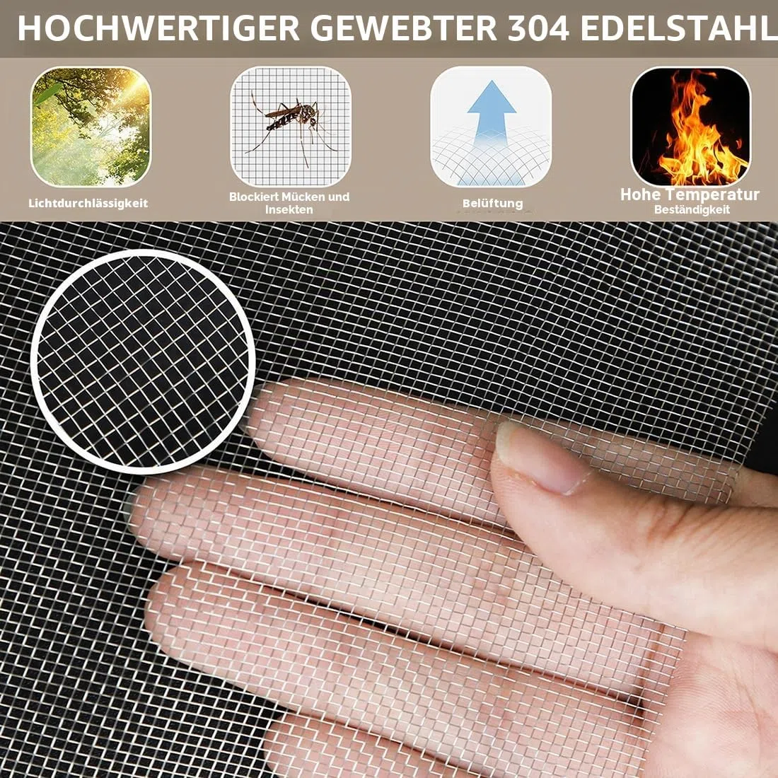 KISKIS Gewebtes Drahtgeflecht aus 304 Edelstahl, Drahtgeflecht, verhindert das Eindringen von Mäusen, Schlangen, Hornissen, Nagetieren, einfach zu schneiden und zu installieren (120X500CM47X197INCH)