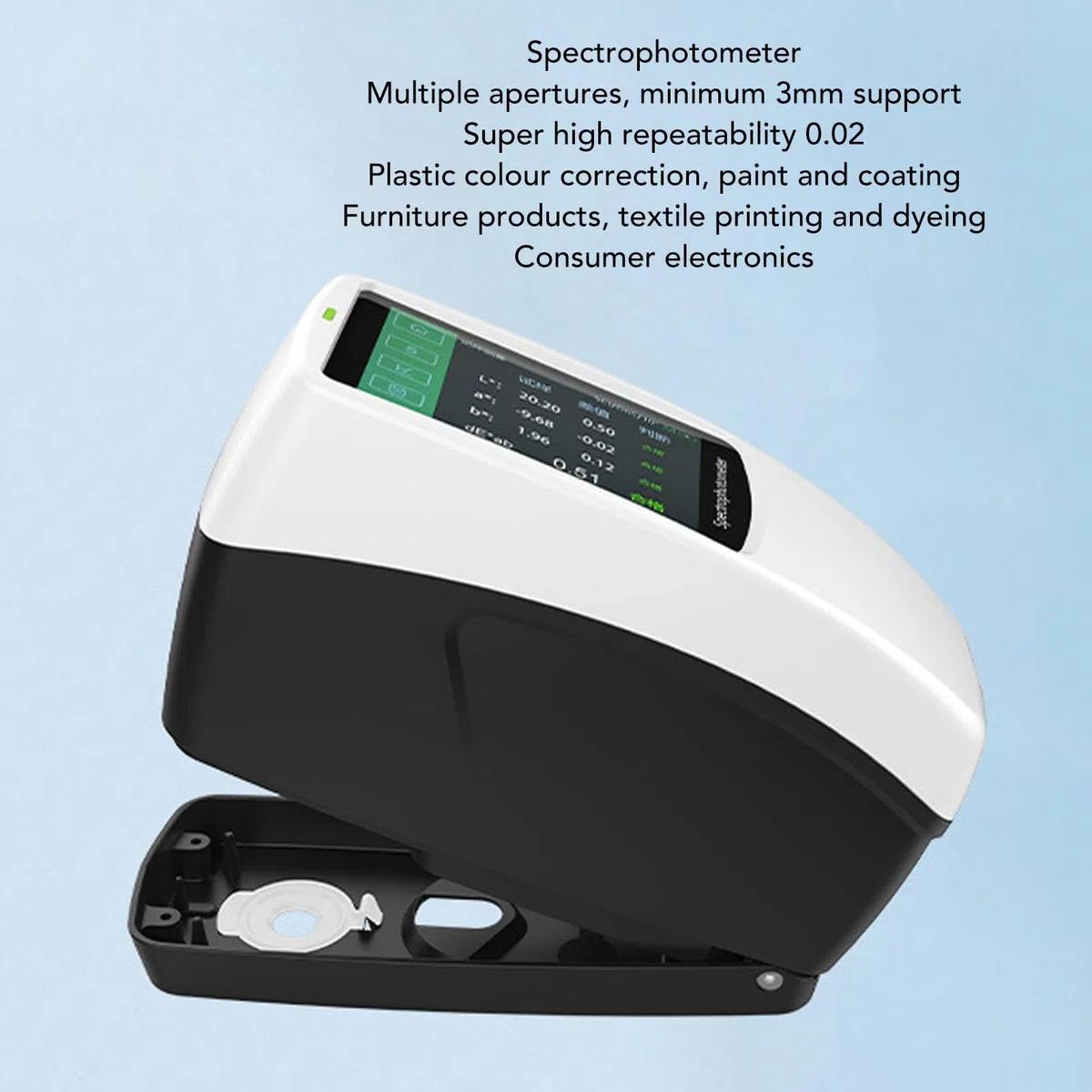 Tragbares Spektrophotometer Farbspektrometer mit integriertem Positionierungsloch für Industrie-Farbanalyse