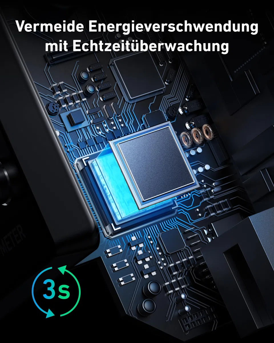 Anker SOLIX Smarter Zähler für Solarbank 2 Serie, Kabellos, Unterstützt WLAN, Bluetooth, RS-485, 10 Jahre Leistung, 2 Jahre Herstellergarantie, 1W Genauigkeit, Schnelle Anpassung, Spart Stromkosten
