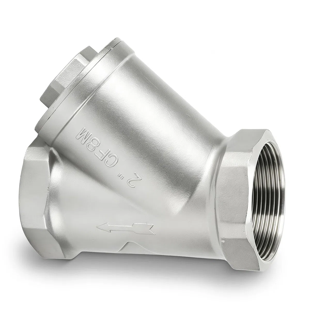 Tissting Y Sieb Wasserfilter 2 Zoll DN50 Innengewinde, 304 Edelstahl Y Filter, Waschbarer Filterventil für Wasser Öl Gas Trennung Industriefilter Sanitärfilter
