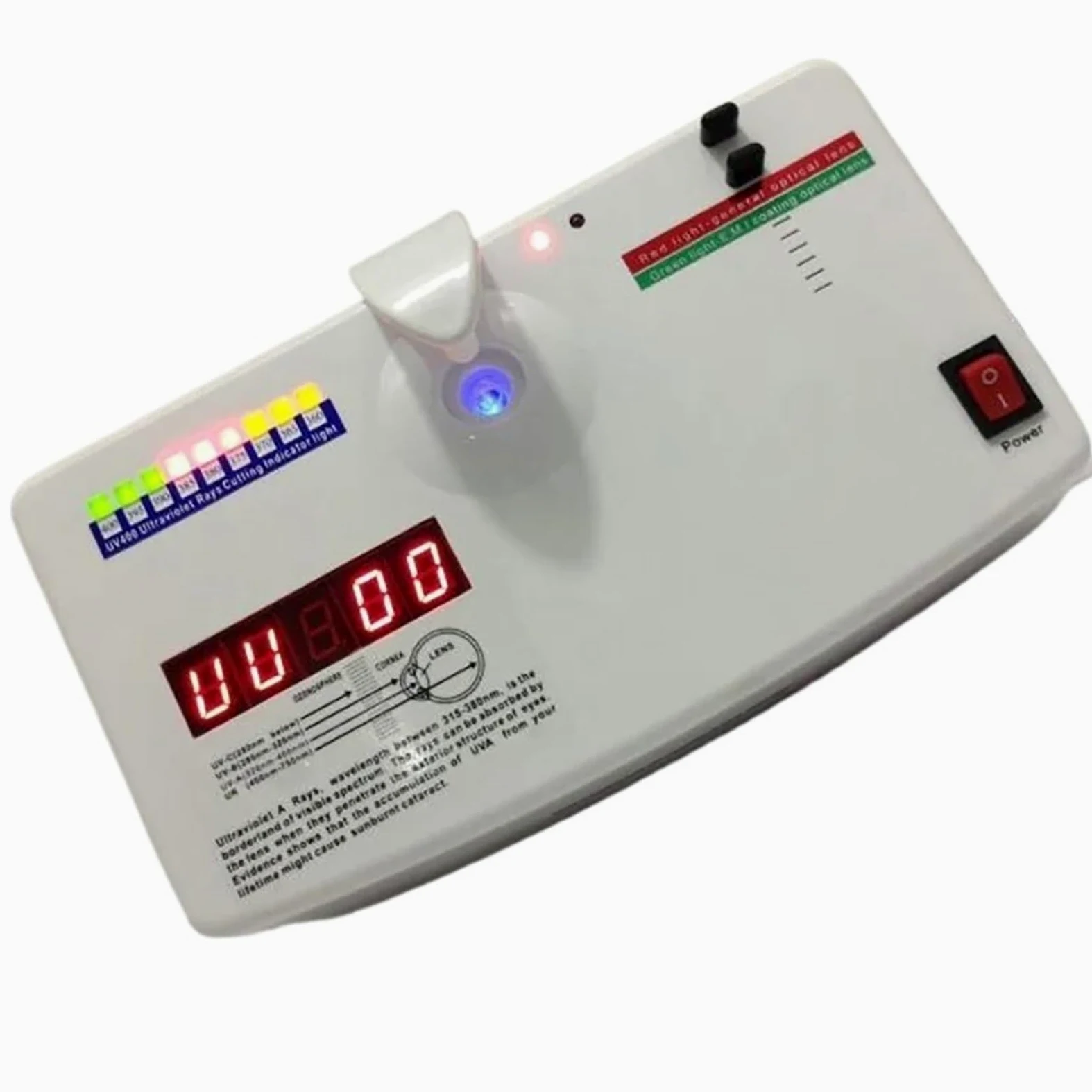 UV-Messgerät, Optische Linse Anti UV Ultraviolett Ray Linse Tester Detektor UV Vermesser UV400 Test,Kalibrierte Messwerte