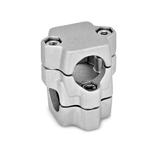 Kreuz-Klemmverbinder Aluminium, Bohrung 25mm / Bohrung 25mm / blank