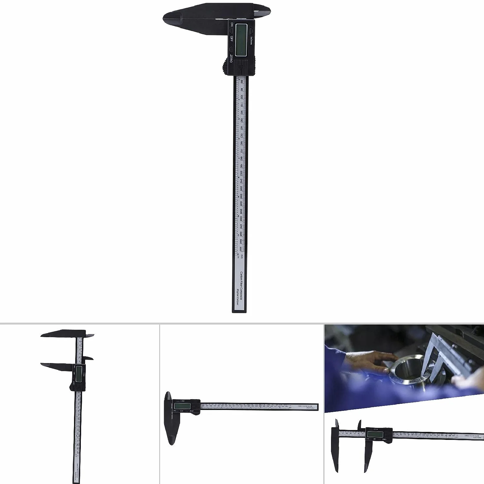 Digitales Elektronisches Messschieber-Carbon-Lineal, Klauenbatterie, 150 mm Lange und 300 mm Reichweite