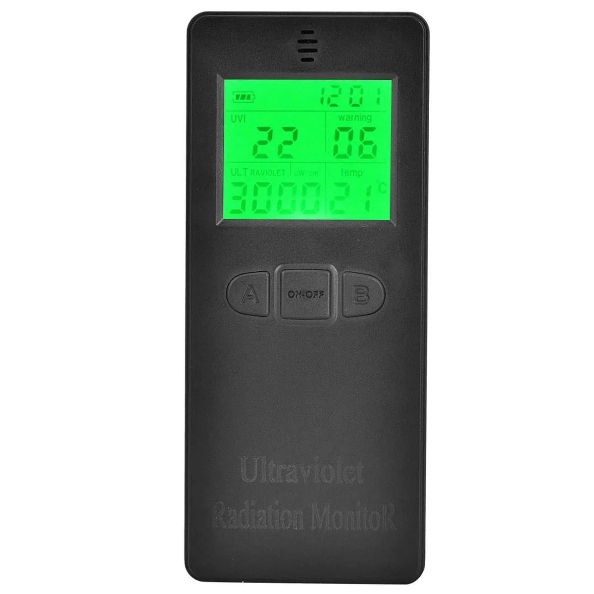 UV-Tester, LCD Tragbarer Digitaler UV-Strahlungsdetektor UV-UVI-Messgerät Tester mit Temperaturanzeige