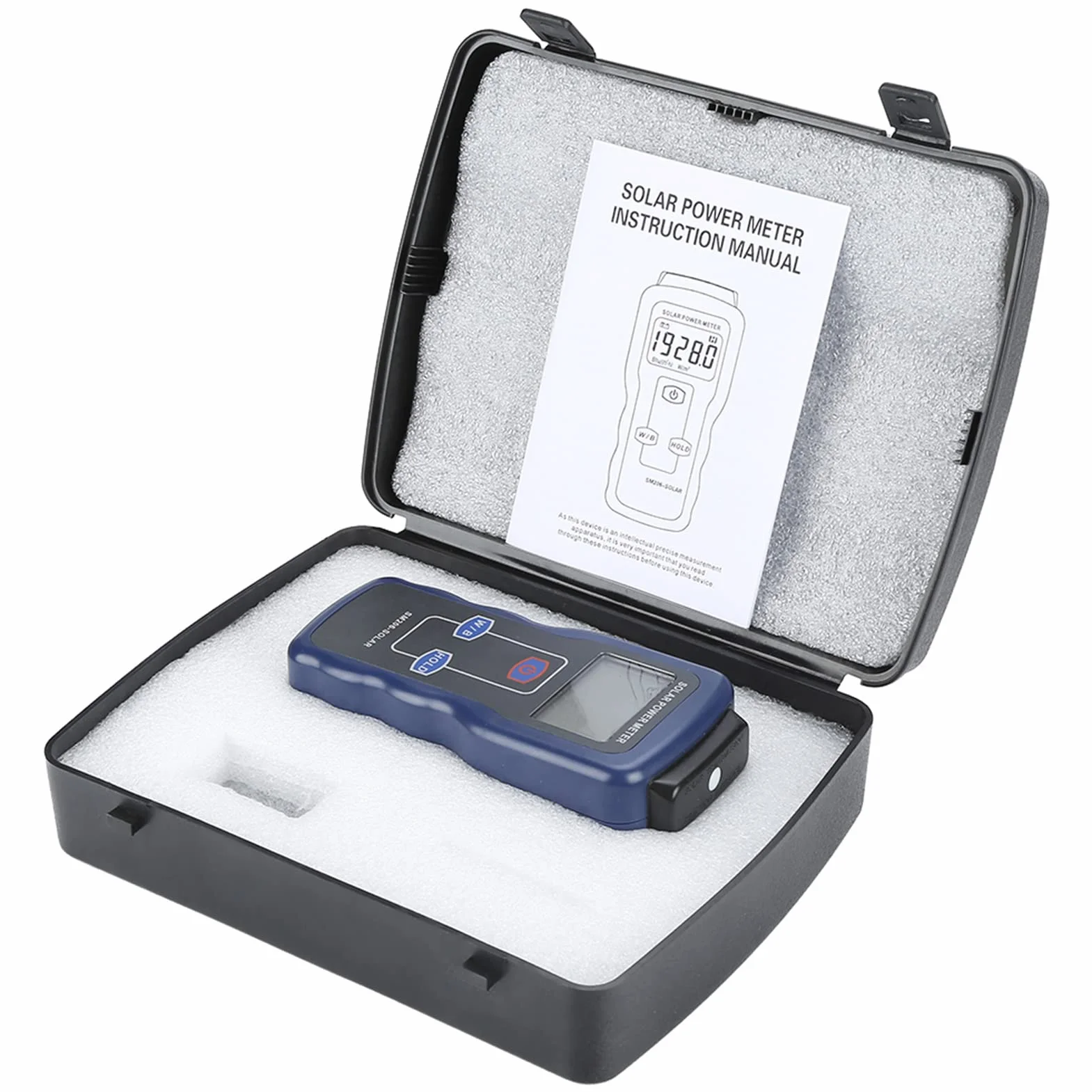Tbest Solar Messgerät, SM206 Digital Solar Power Meter with Präzise Messung Ohne Kalibrierung for Solarenergieforschung Und Landwirtschaft Mit Zwei Einheiten W M² Btu Für