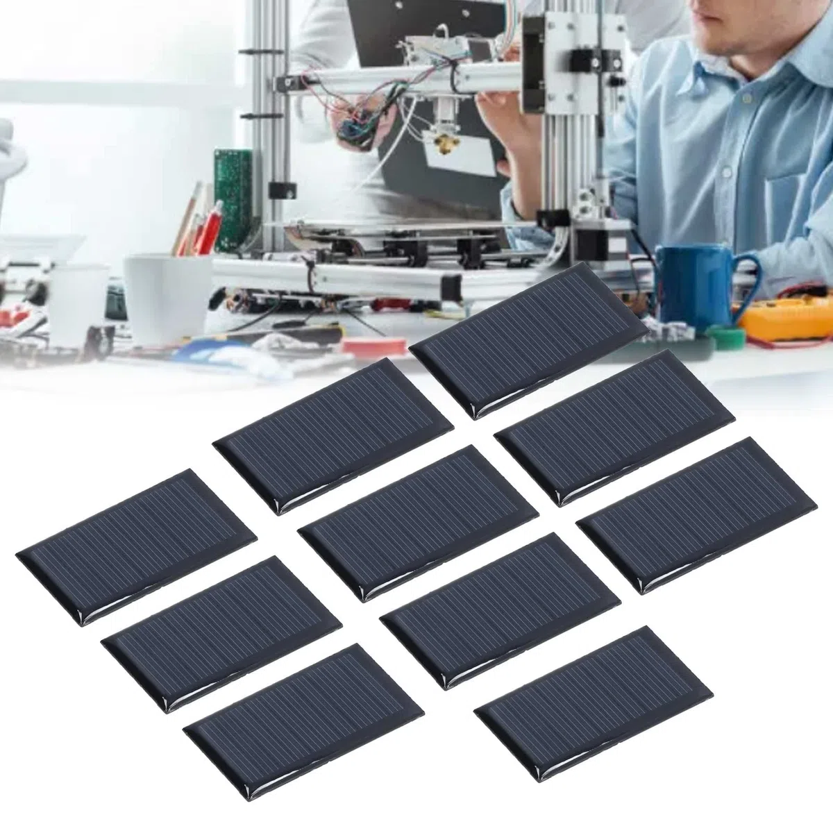 Mini-Solarzellen Polysilizium 5V 300mA 0,15W 10 Stück 53x30mm für DIY Solarladegerät kleine Projekte und Elektronik Basteln