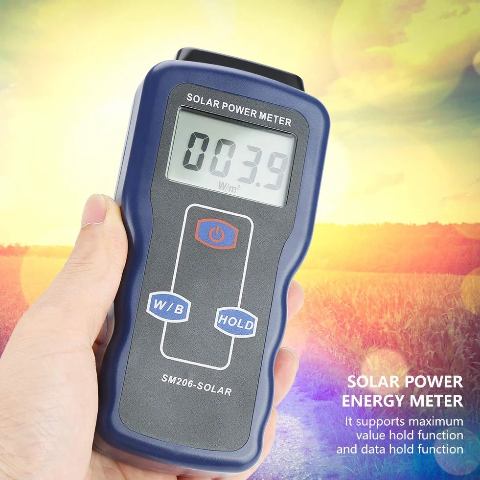 SM206 Solarenergie-Messgerät Solarenergie Tester Solarbestrahlungsmessgerät Strahlungsmesser Messgerät Prüfwerkzeug