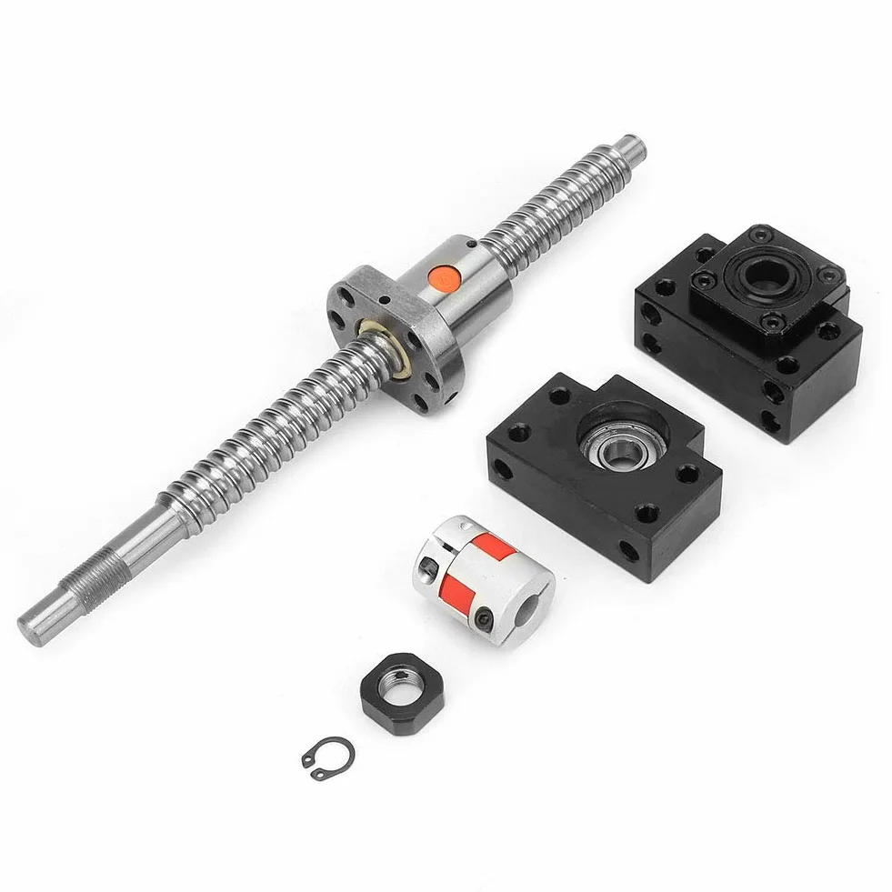 SFU1605 Kugelumlaufspindelsatz 250 mm Edelstahl-Kugelumlaufspindel & Mutter & BKBF12-Halterung & 6,35 * 10 mm Kupplung für CNC-Maschine