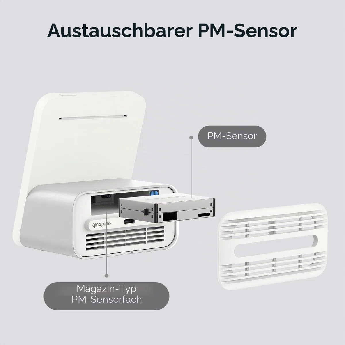 Qingping Air Quality Monitor Gen 2 Indoor Detects PM2.5 CO2 PM10 Noise Temperature Humidity Alarm Clock