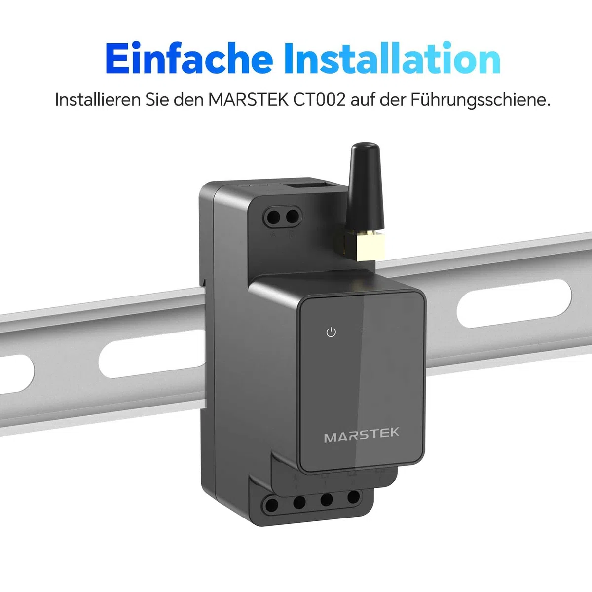 MARSTEK Smart Meter CT002 (Upgrade 2026), WLAN & Bluetooth, Dreiphasige Leistungsabtastung, Einphasig kompatibel, DIN-Schienen-Montage, App-Steuerung