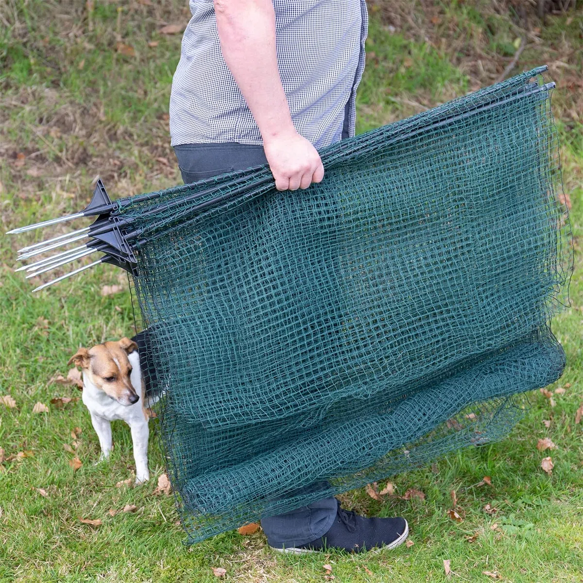 VOSS.farming Begrenzungszaun Classic 15m 90cm Kleintiernetz grün mobiler Zaun