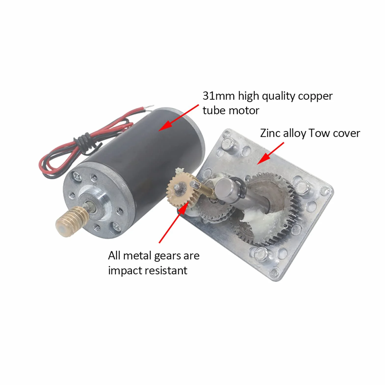 Getriebemotor DC 12V 50RPM 8mm Welle Umschaltbarer Schneckengetriebemotor