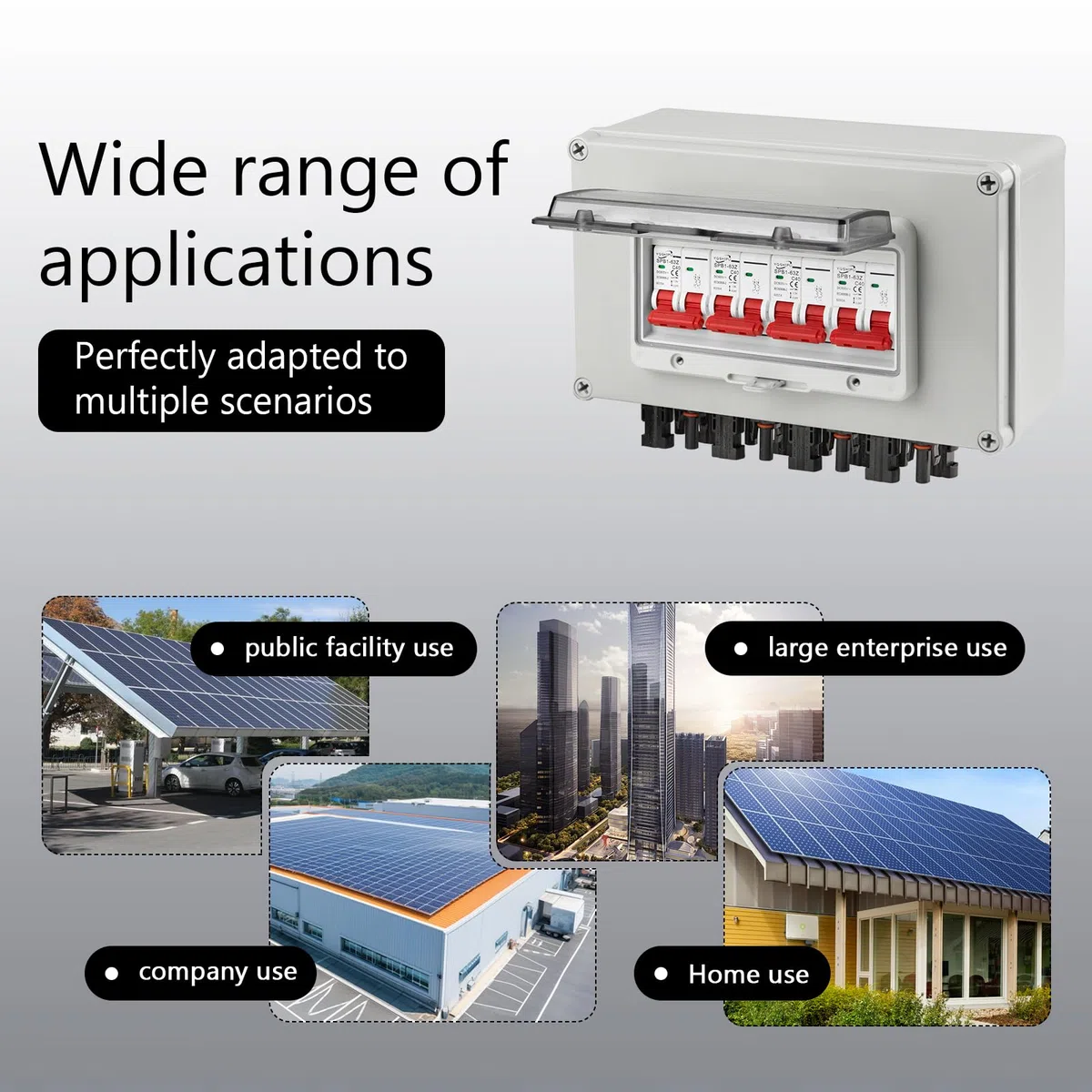 Überspannungsschutz PV, DC Trennschalter Pv Anlage DC12v-DC400v 4-String, 2P 30A Wasserdichte Solar-Combiner-Box Zur Wandmontage, Ip67 Wasserdichter Lasttrennschalter FüR Solar-PV-System