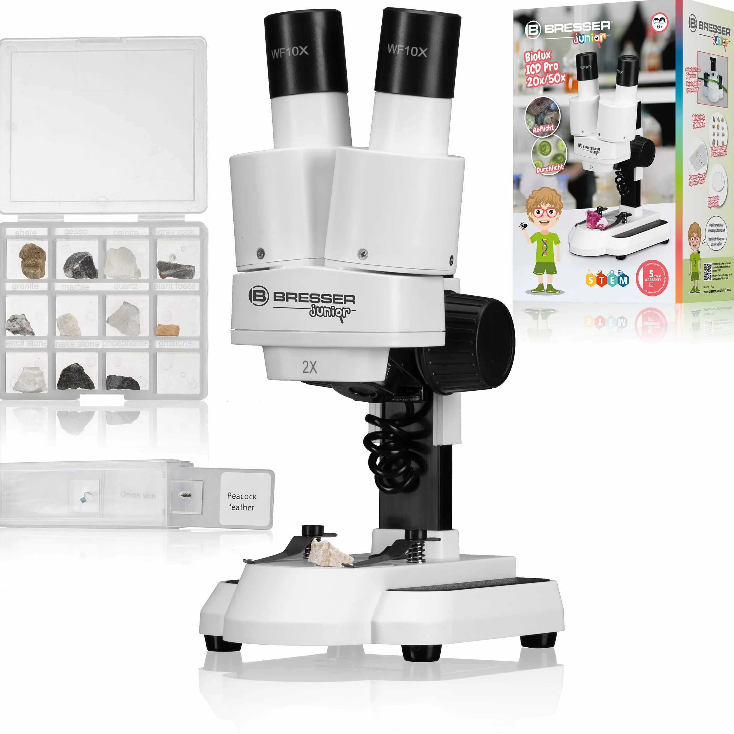 Bresser Junior Stereo 3D Mikroskop ICD-Pro 20x 50x Vergrößerung