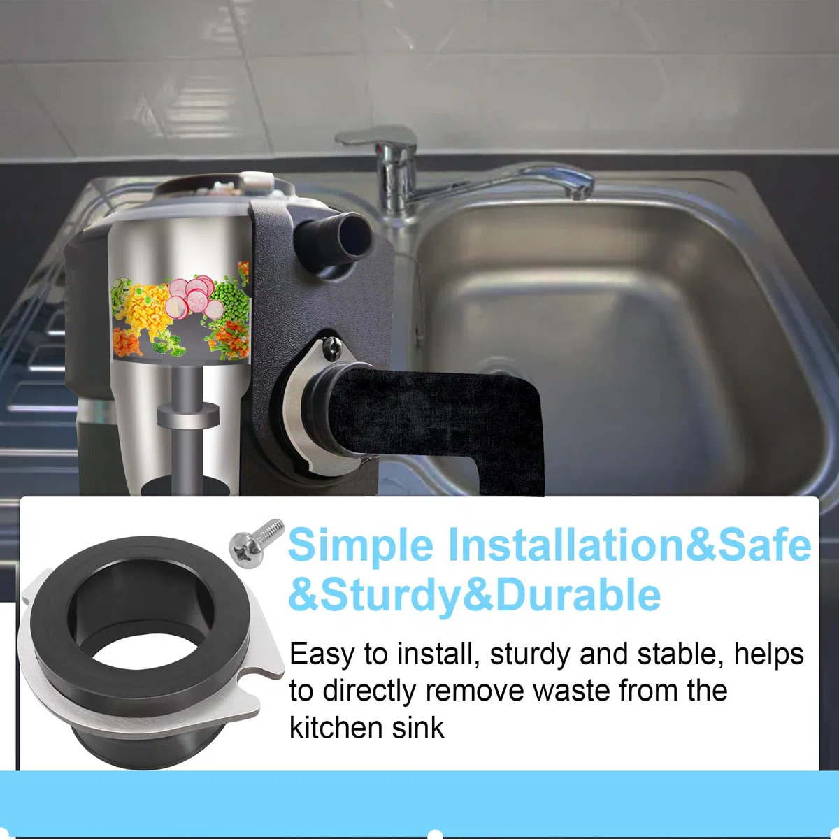 75499 Flex-Kupplung Müllentsorgung Ersatzteile kompatibel mit Insink-erator, flexible Entladung, Anti-Vibrations-Endrohr-Halterung, Kupplung, ersetzt Teilenummer 74085