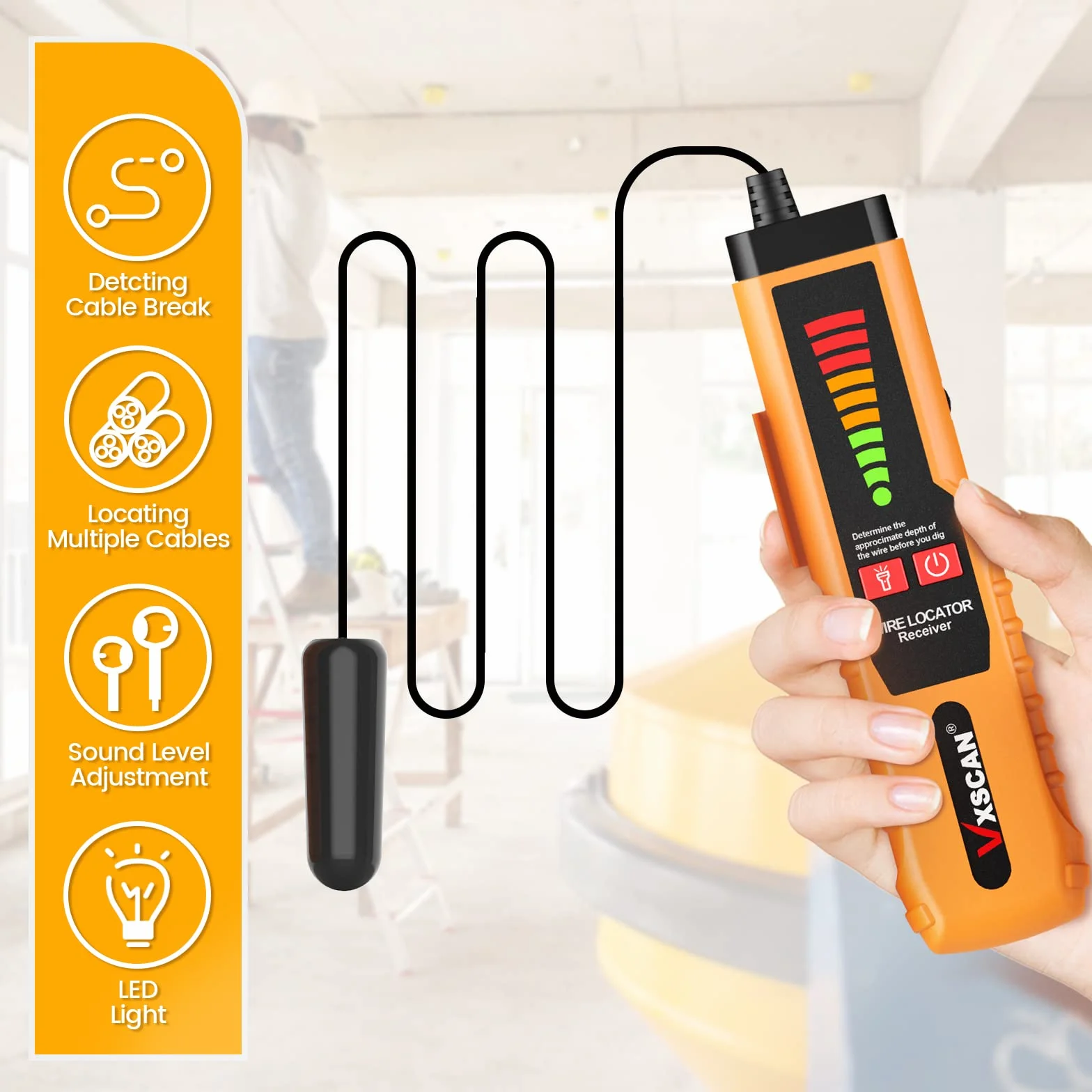 F04 Wire Tracer Tester mit Kopfhörer, Erdkabel Locator für Hundezaun Bewässerung