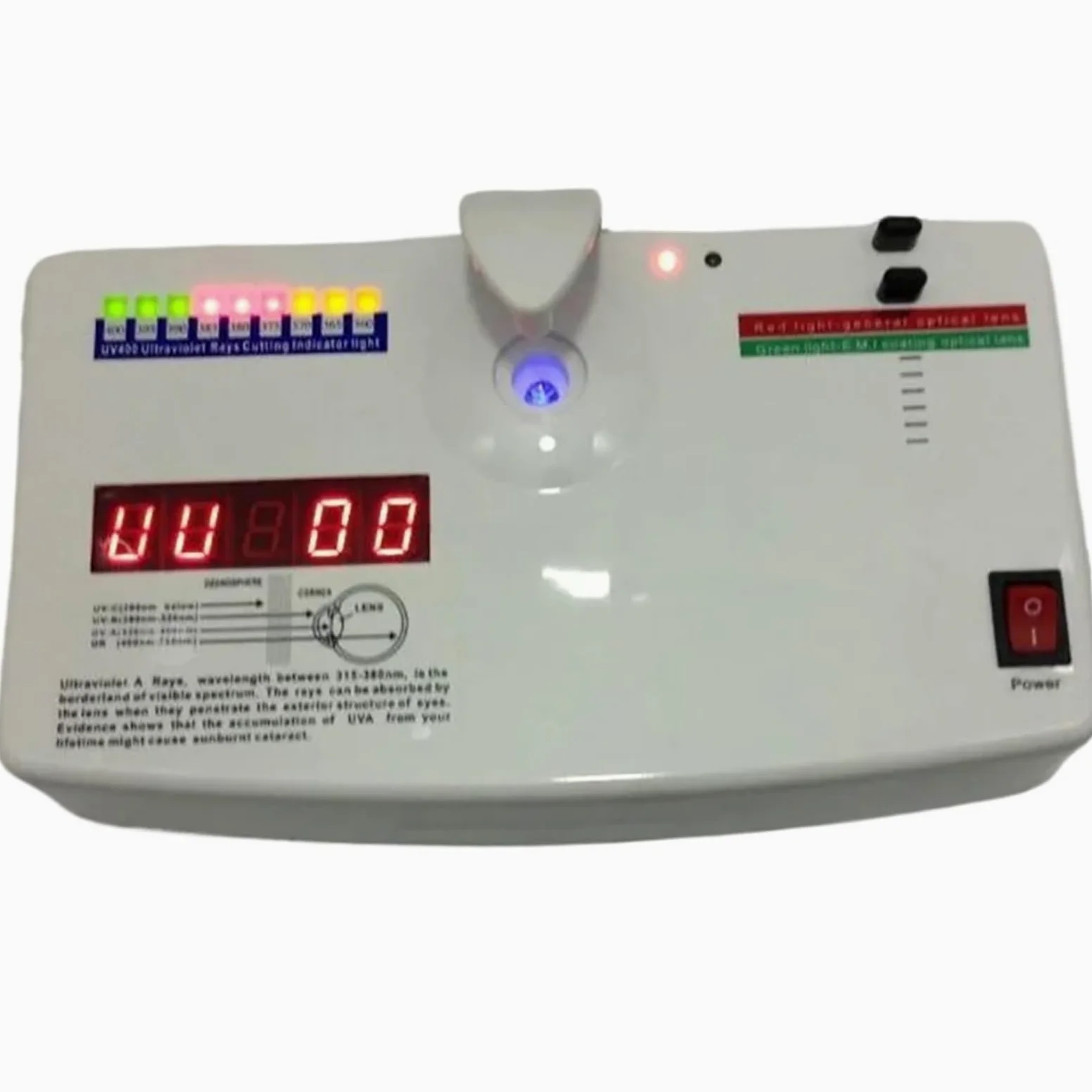 UV-Messgerät, Optische Linse Anti UV Ultraviolett Ray Linse Tester Detektor UV Vermesser UV400 Test,Kalibrierte Messwerte