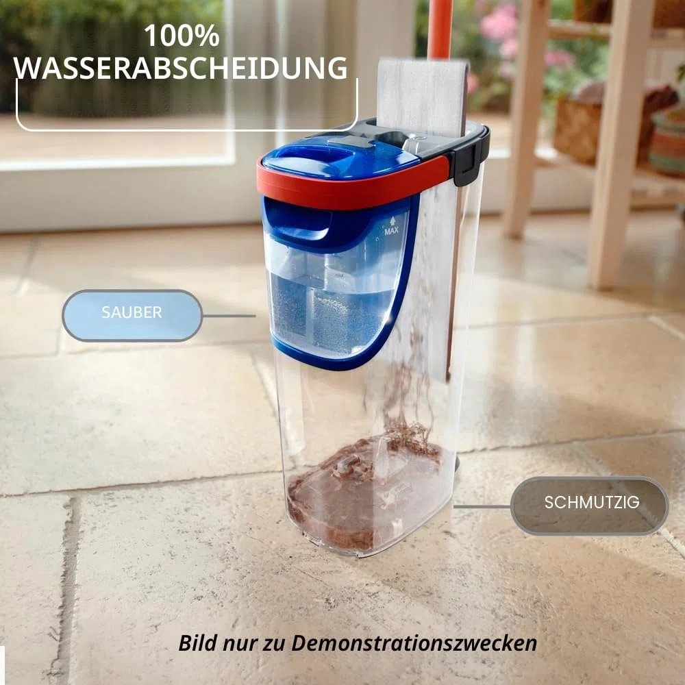 Vileda H2PrO Bodenwischer Mikrofaser Trennung Frisch- und Schmutzwasser Wassersparend Einhandbedienung Kompakt Ergonomisch