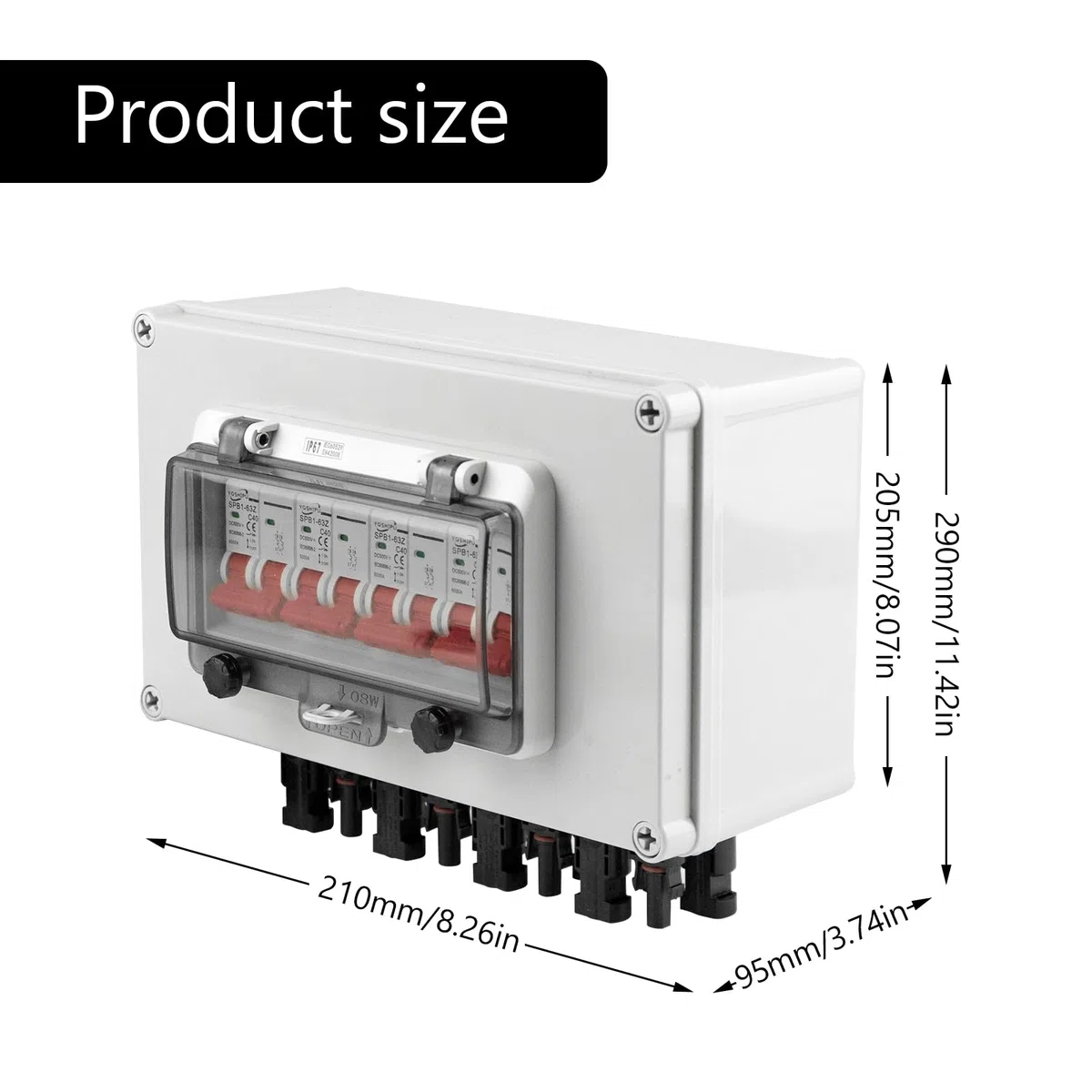 Überspannungsschutz PV, DC Trennschalter Pv Anlage DC12v-DC400v 4-String, 2P 30A Wasserdichte Solar-Combiner-Box Zur Wandmontage, Ip67 Wasserdichter Lasttrennschalter FüR Solar-PV-System