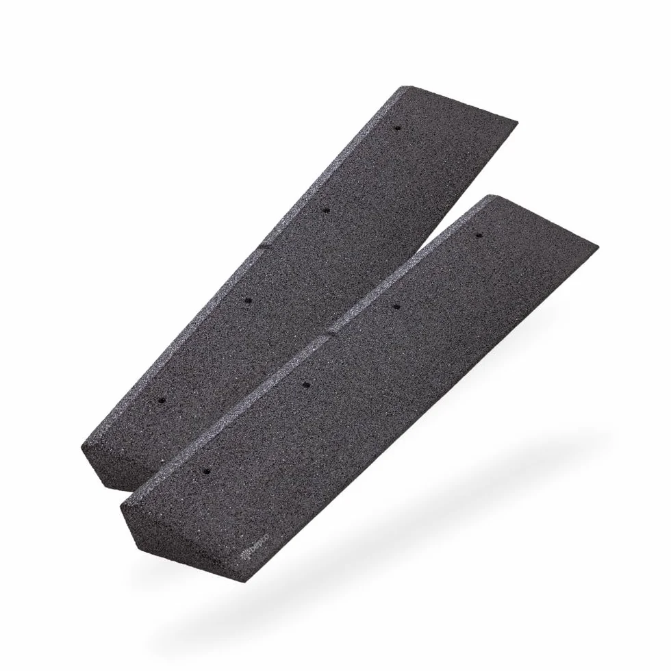 bepco Bordsteinkanten-Rampe 2er Set (2 Stück) LxBxH: 100 x 25 x 8 cm aus Gummi (schwarz) Auffahrrampe,Türschwellenrampe, mit eingelagerten Unterlegscheiben zur Befestigung