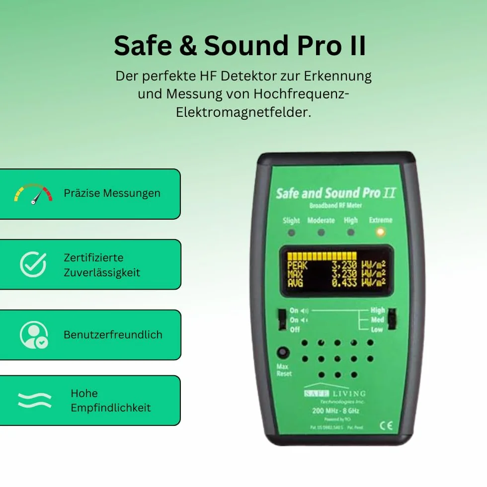 Safe & Sound Pro II HF-Detektor EMF-Messgerät elektromagnetische Strahlung