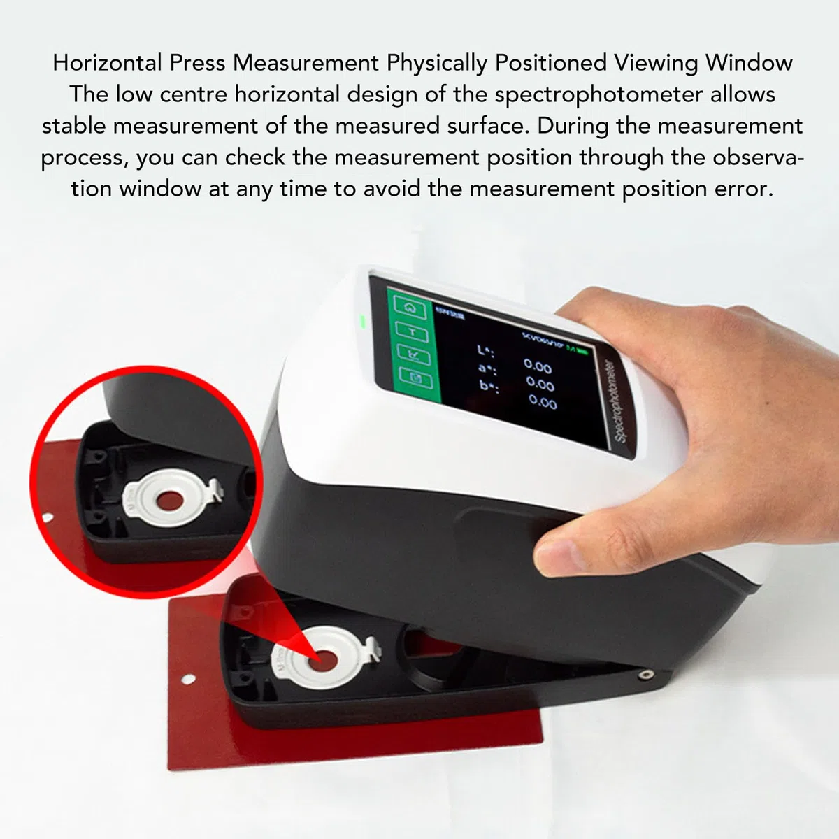 Tragbares Spektrophotometer Farbspektrometer mit integriertem Positionierungsloch für Industrie-Farbanalyse
