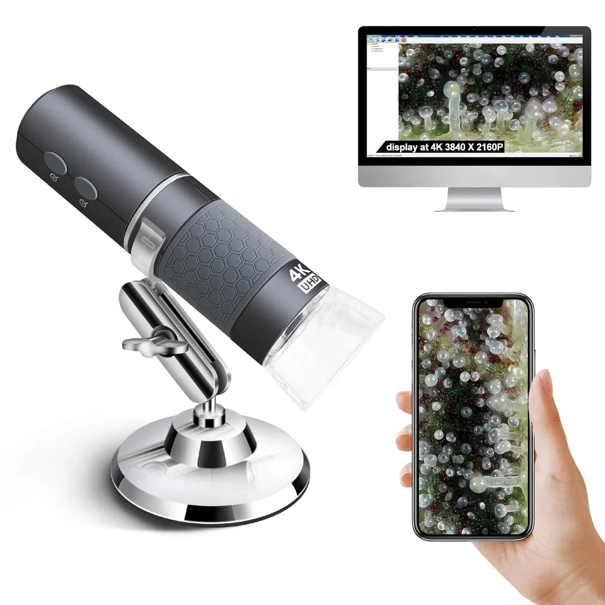 4K WiFi Mikroskop 50-1000X USB Digital Wireless Super HD Endoskopkamera für iPhone Android iPad Tablet Windows Mac