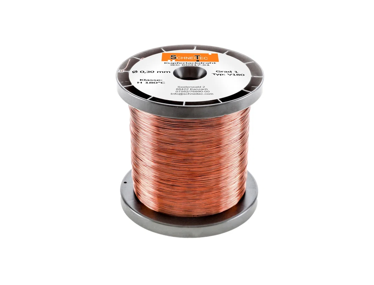 Kupferlackdraht V 180 Ø 0,30 mm 5 kg ca. 7,3 km CU Lackdraht Grad 1 CUL Kupferdraht Wickeldraht IEC 60317-51