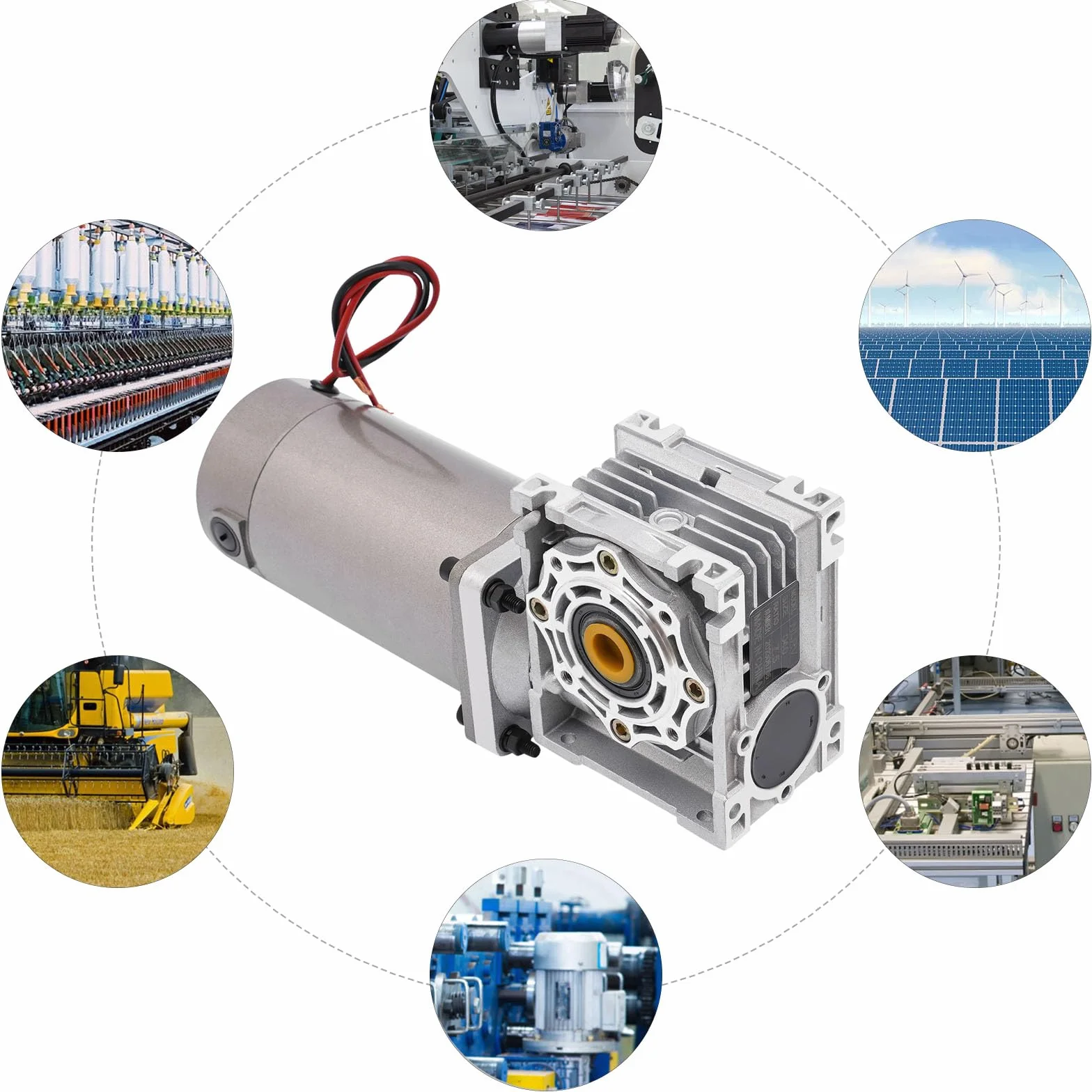 300W 7.5K Getriebemotor DC 24V Schneckengetriebemotor Worm Gear Reducer Motor