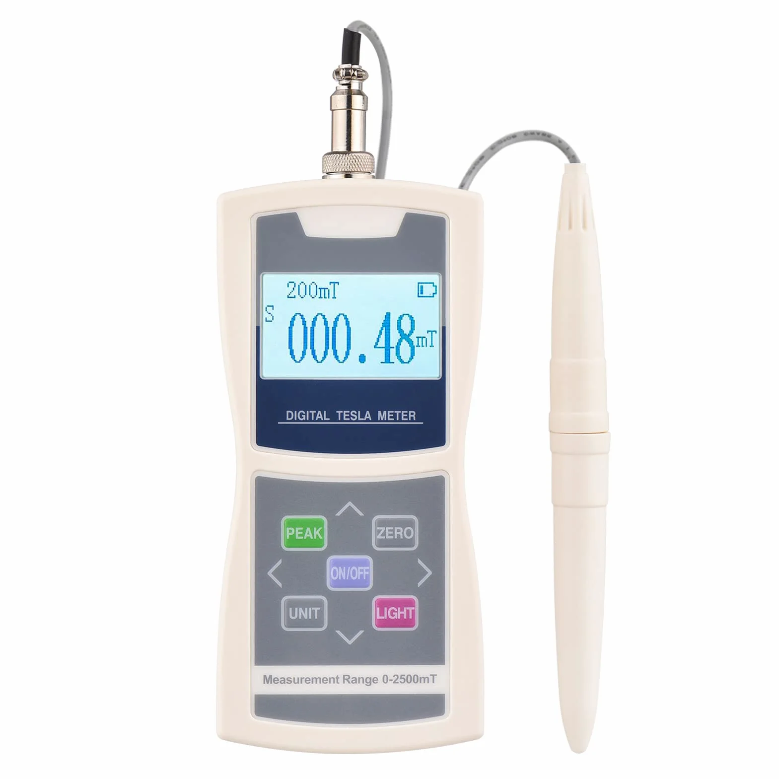 Digitales Tesla-Meter Gaussmeter 200mT 2000mT Hochpräzises Magnetfeld-Testgerät mit Hallsonden-Kunststoffbox
