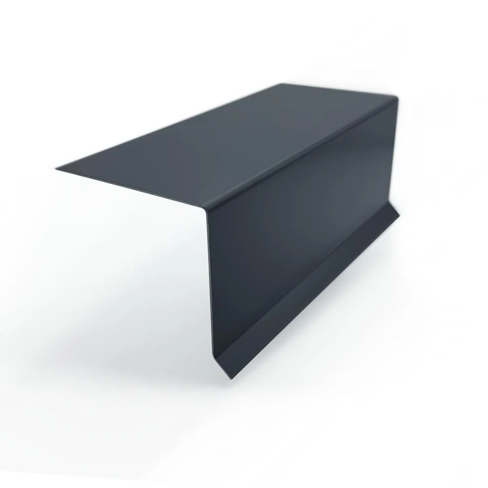 Ortgangblech Länge 200cm | Stahl verzinkt Anthrazit RAL7016 | Zuschnitt 325mm (A: 15mm + B: 200mm + C: 110mm) | Dachblech Winkelblech Kantblech