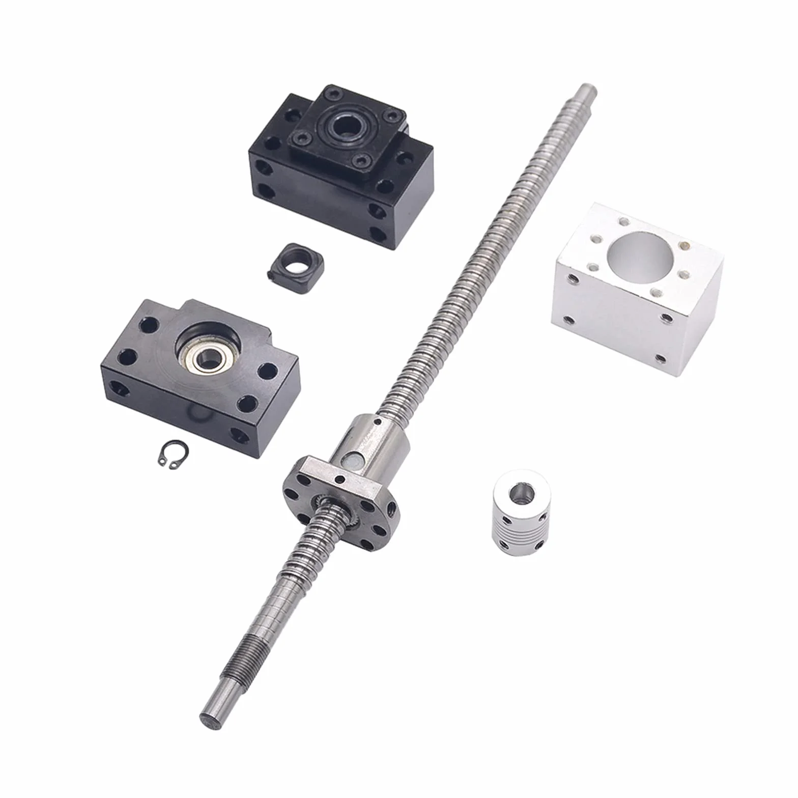 SFU1204 Kugelumlaufspindel Set 250mm Gewindespindel Edelstahl Kugelumlaufspindel mit BK10 / BF10 Unterstützung, Muttergehäuse und Kupplungssatz CNC Teile