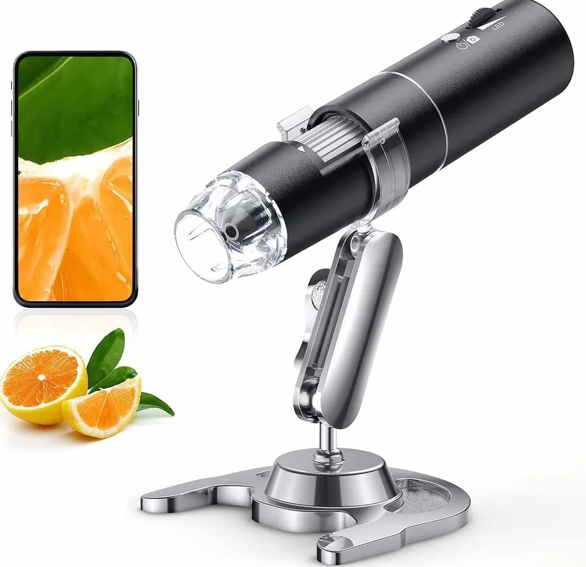 Skybasic Digitales Mikroskop 50X-1000X WiFi 2.0 MP 8 LED Handgehalten