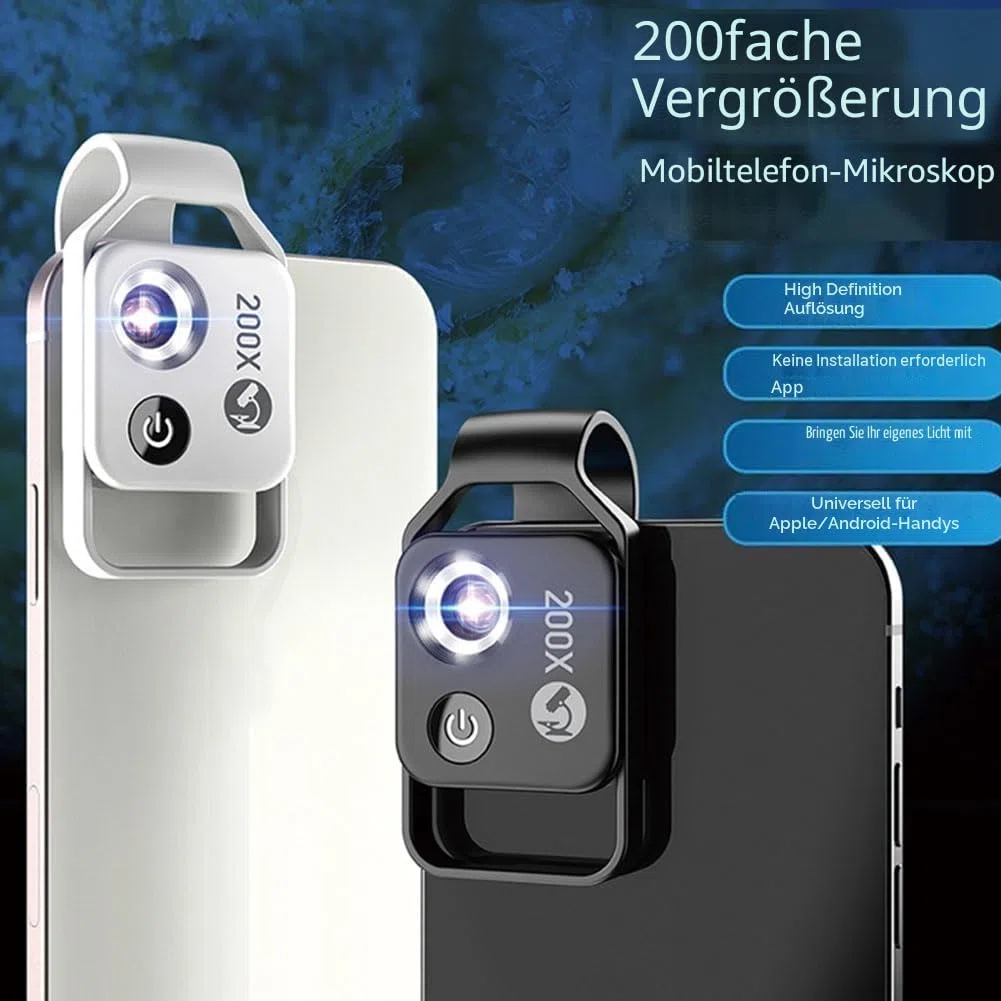Handy-Mikroskop-Objektiv mit LED-Licht, tragbares digitales Mikroskop für Kinder, Handmikroskop