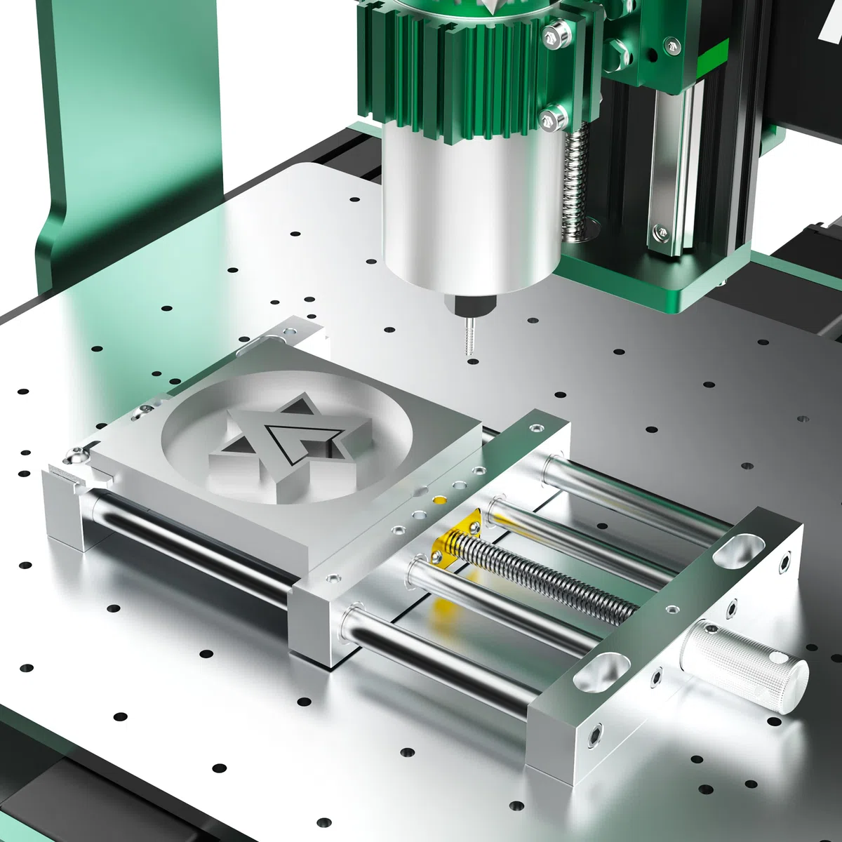CNC Router High-Precision Aluminum Vise Bench Clamp, 282mm x 150mm x 30mm