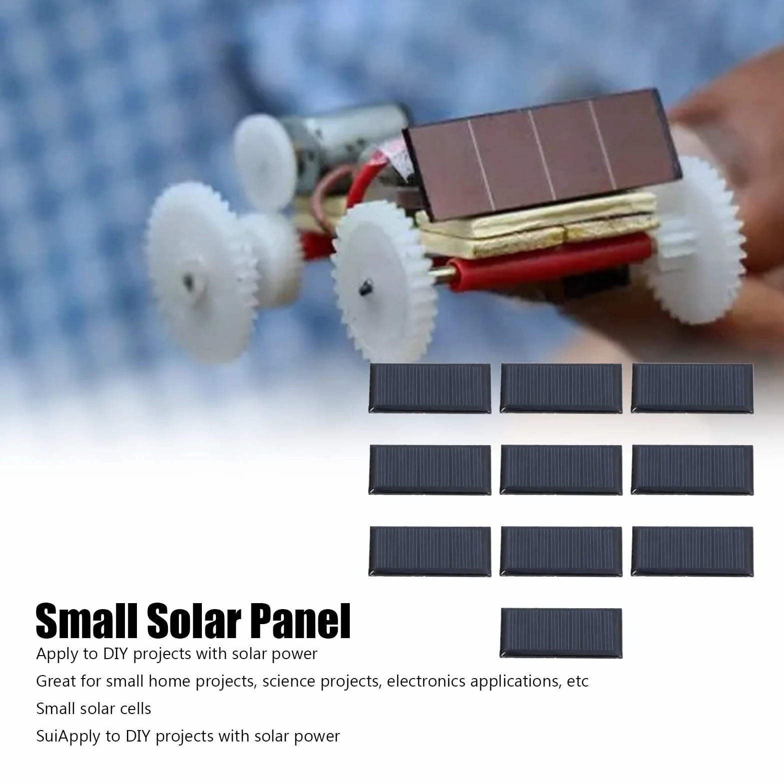 Mini-Solarzellen Polysilizium 5V 300mA 0,15W 10 Stück 53x30mm für DIY Solarladegerät kleine Projekte und Elektronik Basteln