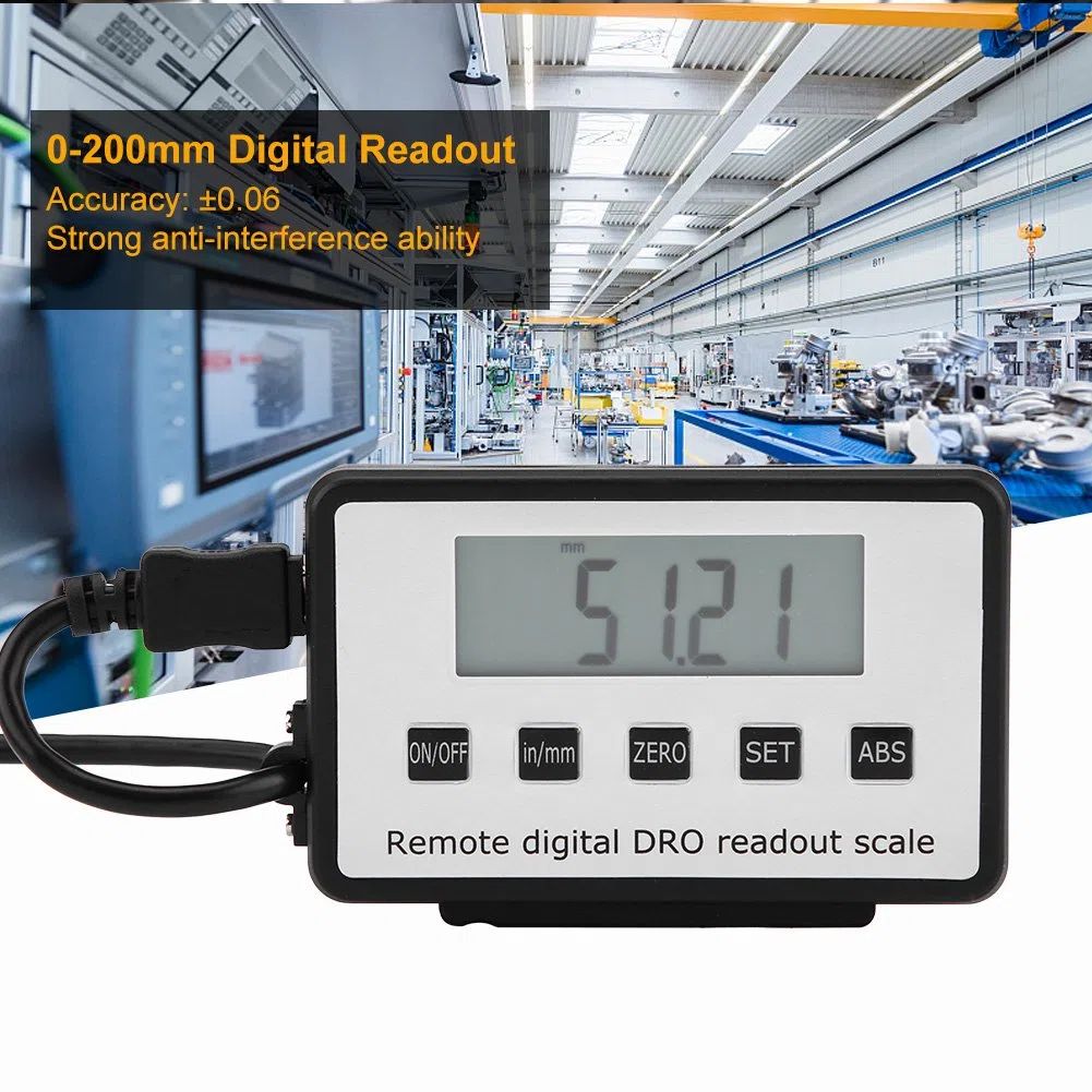 0-200 mm digitale lineare Skala, genaue digitale lineare Skala LCD-Anzeige Fernanzeige-Skalensatz für Fräsmaschinen-Drehmaschinen mit Montagezubehör